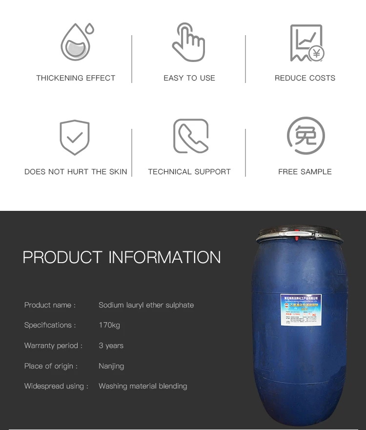 
SLES manufacturer detergent raw material Foaming agent 