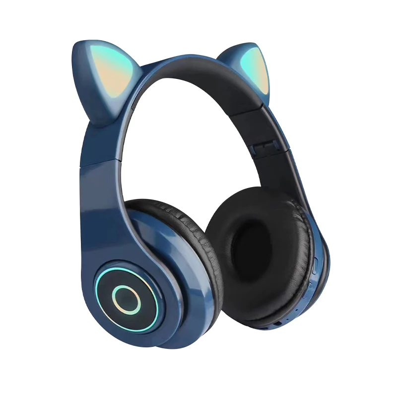 Hot sale Cute ear B39 Wireless headphone with LED light wireless earphone support TF card gaming headset for children