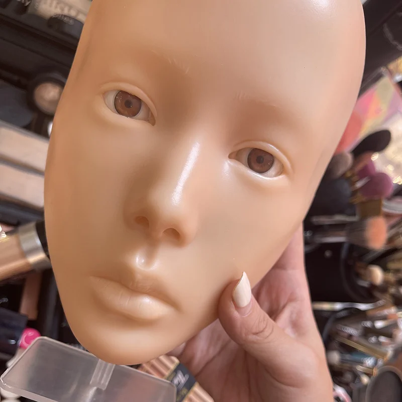 Premium Quality 5D Facial Tattoo Training Head Silicone Practice Permanent Makeup Eyebrow Tattoo Skin Mannequin Doll Face Head