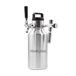 Один галлон, нержавеющая сталь, двойная стенка growler с черновой системой CO2