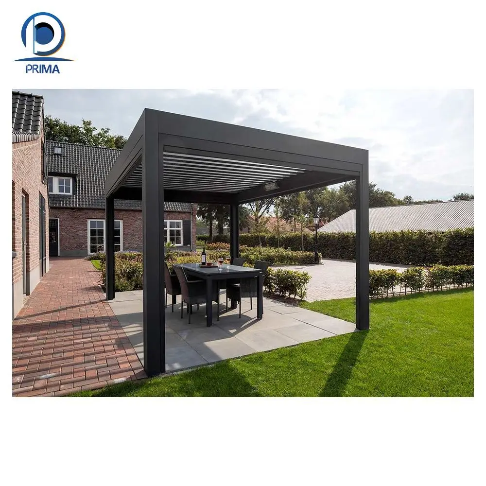 Orient Customized Comfortable Design Pavilion Bioclimatic Gazebos Waterproof Outdoor Waterproof Pergola Roof Ideas
