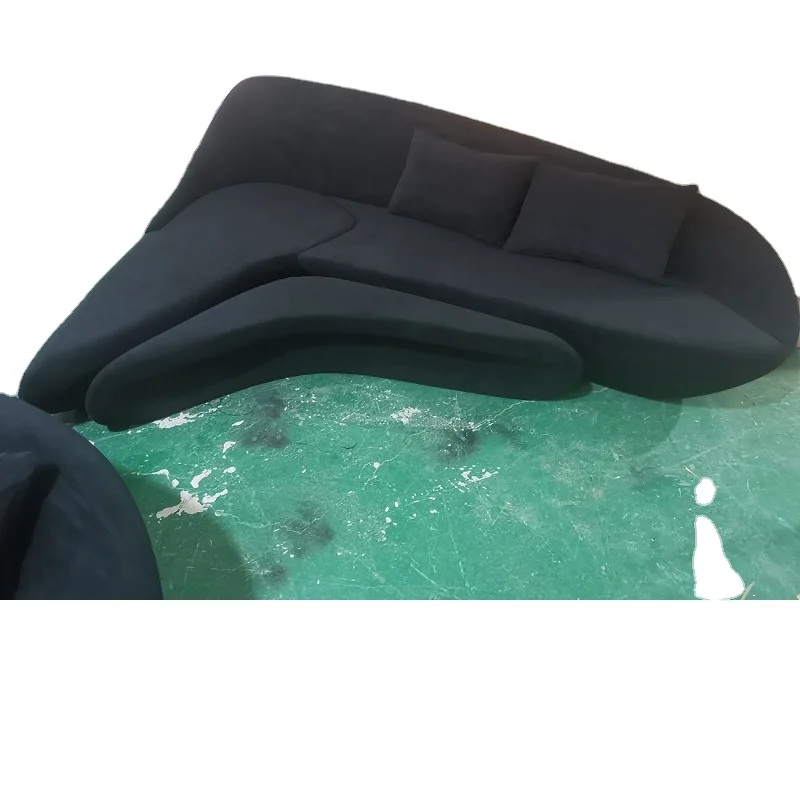 Modern designer villa office multi-seat corner sofa With ottoman