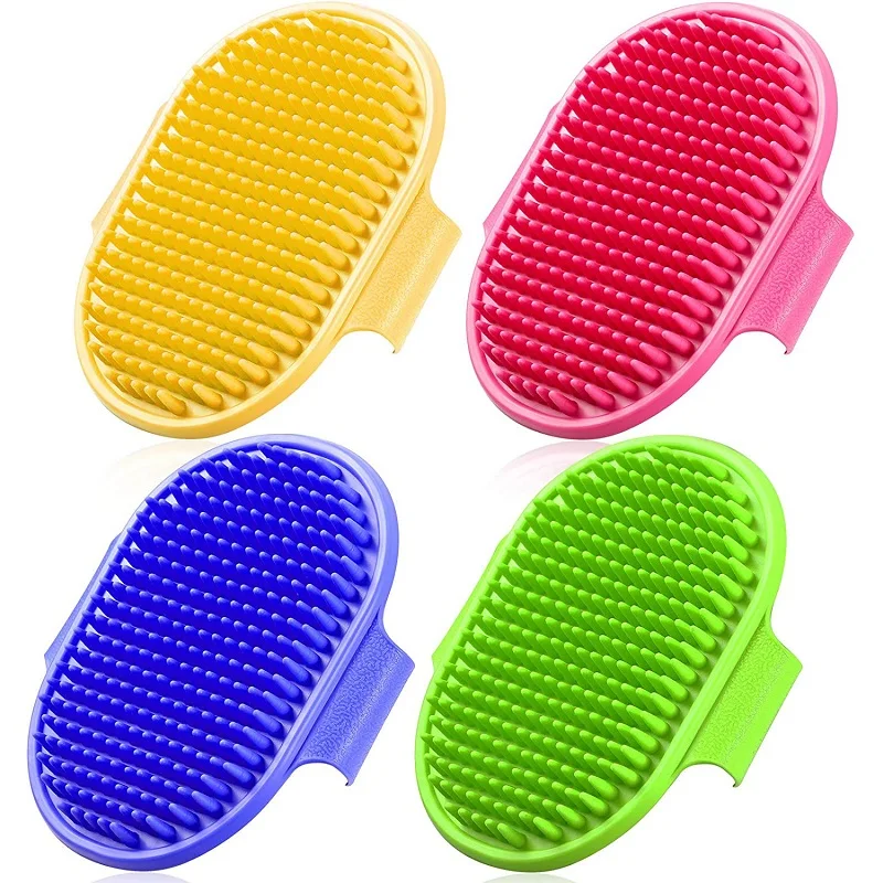 Лучшие продажи, аксессуары для домашних животных, силиконовая Чистящая Щетка для ухода за собакой, Массажная щетка Shamboo, щетка для ванны для домашних животных с регулируемым кольцом