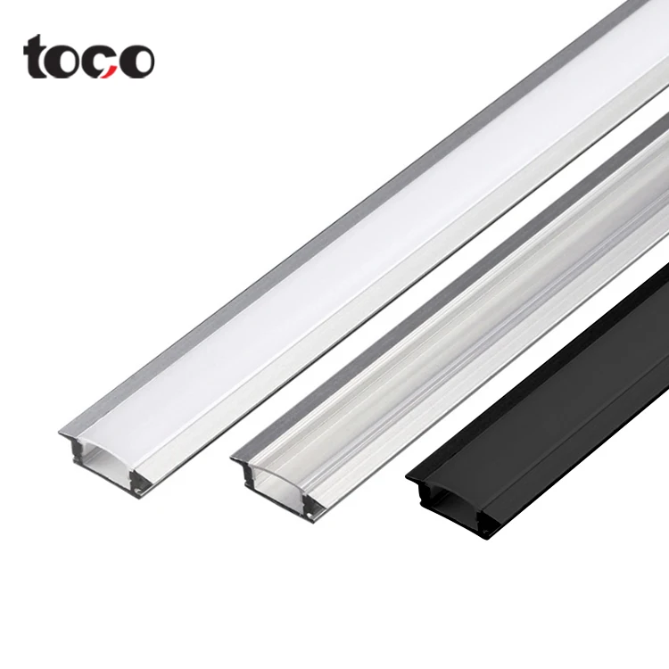 Toco Industrial Drywal внутренние плоские Канальные поверхностные крепления потолочные линейные световые крышки светодиодные алюминиевые изогнутые профили для экструзии
