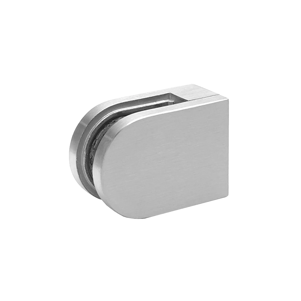Hot Sales SS D Shape Flat Base Glass Clamp For Glass Railing Balustrade Deck Railing Glass Holder