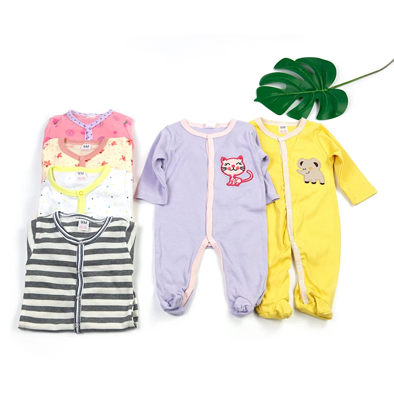 3 Piece Infant Sleepwear Baby Girl Clothes 6-12 Month Bodysuit Baby Girl Boys Cotton Sleep Suit Long Sleeve Baby Jumpsuit Unisex