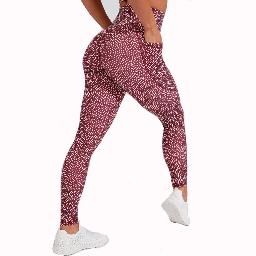 Custom Fitness High Waist Workout Gym Push Up Womens Yoga Leggings With Pockets