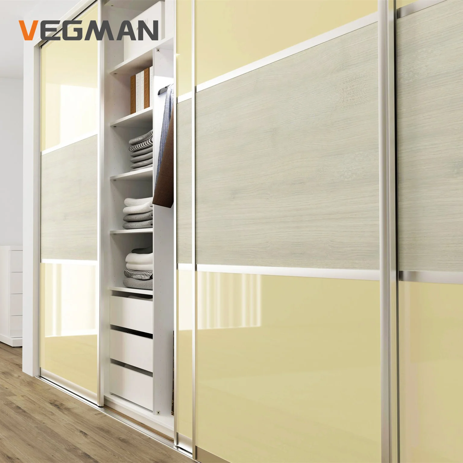 Шкаф-органайзер с раздвижными дверцами из МДФ современная мебель для спальни на заказ шкафы