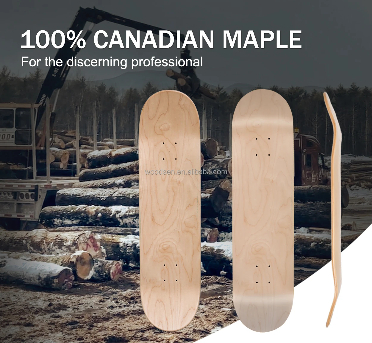 WOODSEN custom skateboard set up 7.75 8.0 blank 8 layers maple complete skate board for child low price cheaper skate board
