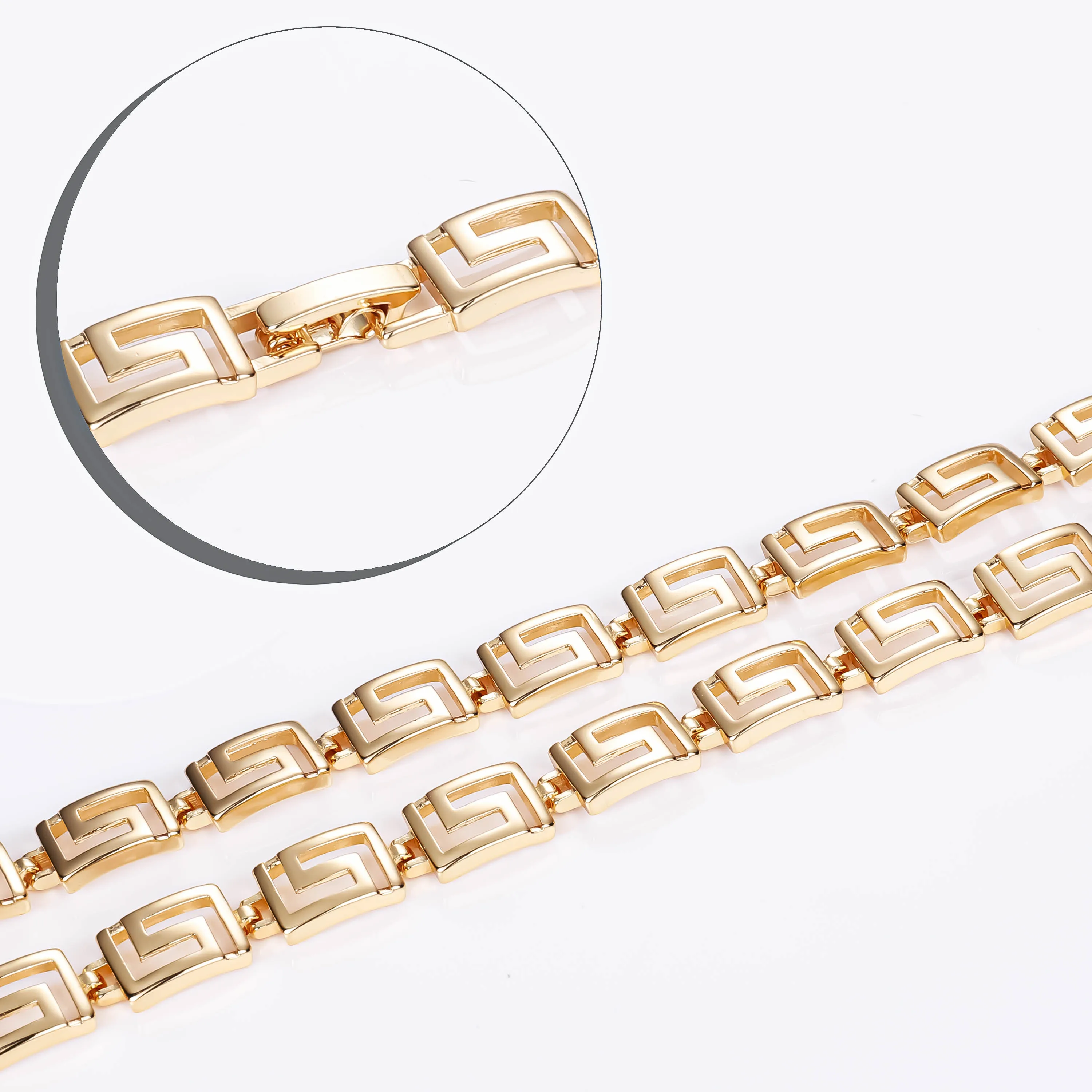 CM jewelry fashion wholesale brass 18K gold plated bracelet  pulseras de oro laminado plain labyrinth Hollow Out men women gift