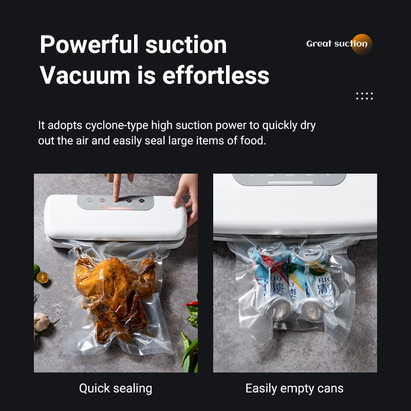 2024 Hot Sales 100W Factory Custom Vacuum Sealer Machine Top Fashion Easy Home Use Electric Fast Shipping for Household