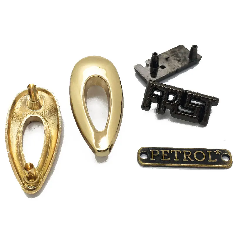 Clothing Brand Luxury Waterproof Circle Custom Logo Tags Label Golden Metal Plates For Swimwear