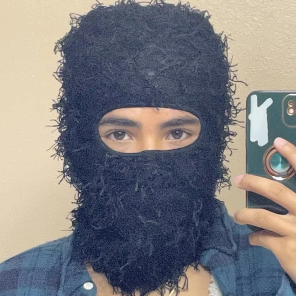 Оптовая продажа стретая модная Акриловая Лыжная маска чистого цвета зимняя теплая вязаная Балаклава для лица