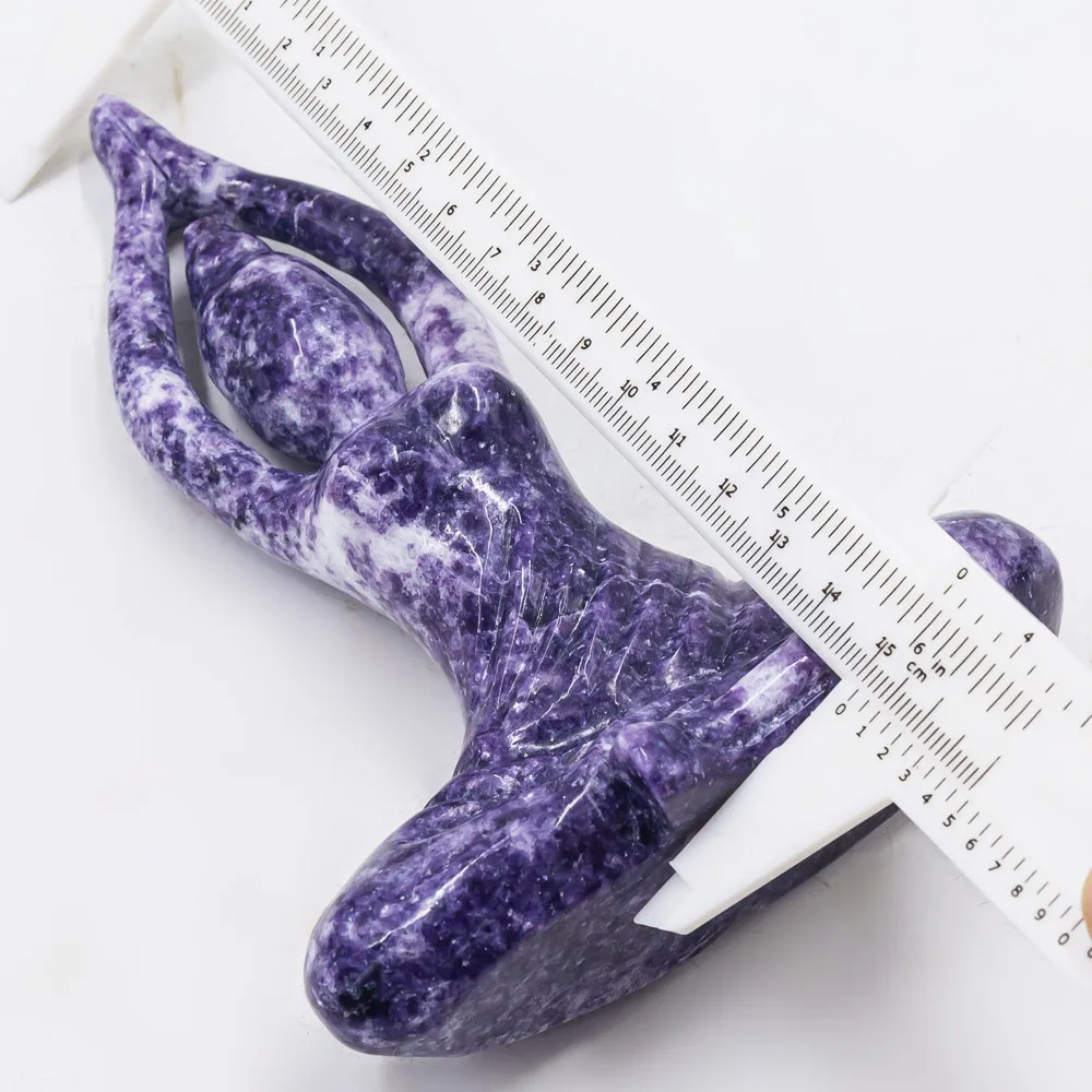 Wholesale high quality natural healing stones folk crafts hand carved quartz  yoga lady goddess statues  for home decoration