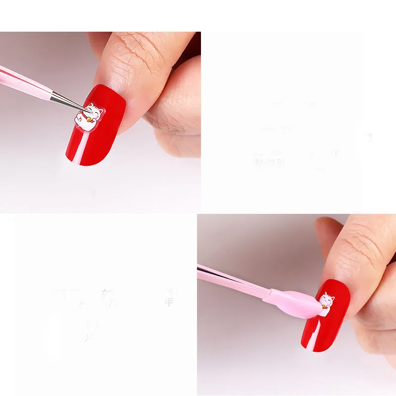Новейший Прочный Многофункциональный Пинцет из нержавеющей стали двойного использования для дизайна ногтей