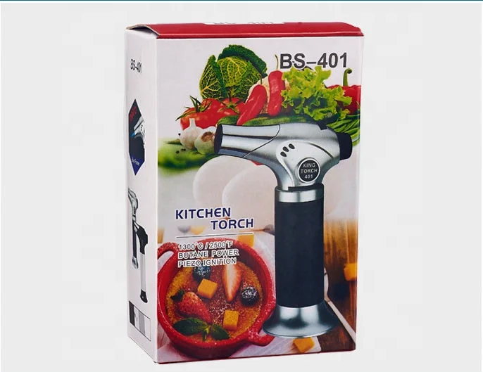 Kitchen Metal Butane Gas Flame Lighter Large Burner Flashlight Lighter Jet House Flame Treatment Gun For BBQ Cooking Tools