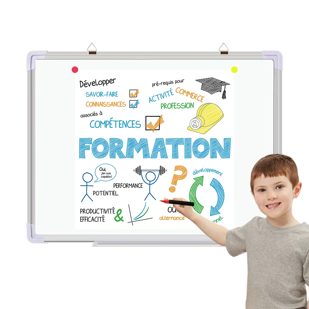 High Quality Customized Magnetic Dry Erase Planner 60X90 90X120 ABS Corner Aluminum Frame White Board Kids PET Whiteboard Magnet