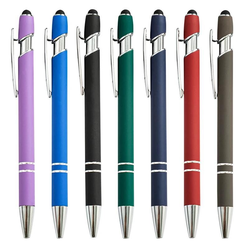 Manufacturer Direct Selling Aluminum Rod Press Pen, Spraying Meiji Metal Touchscreen Advertising Pen