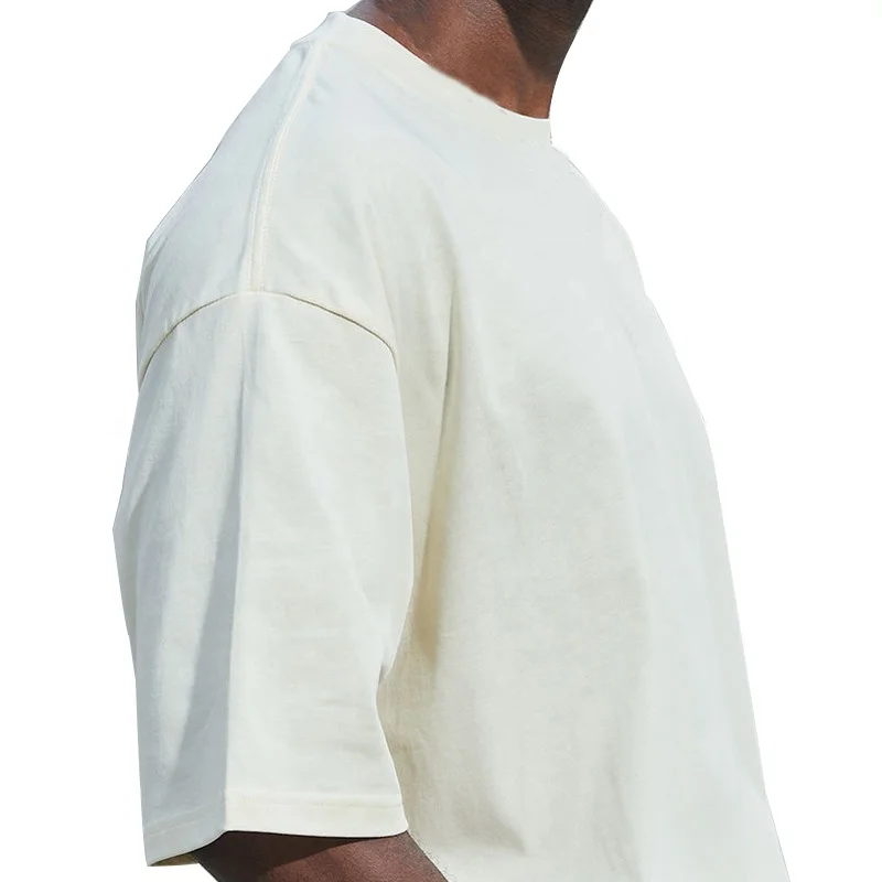 250g Heavyweight Streetwear Oversized Tshirt Custom Free Sizes High Quality 100% Cotton Hip Hop T Shirt For Men