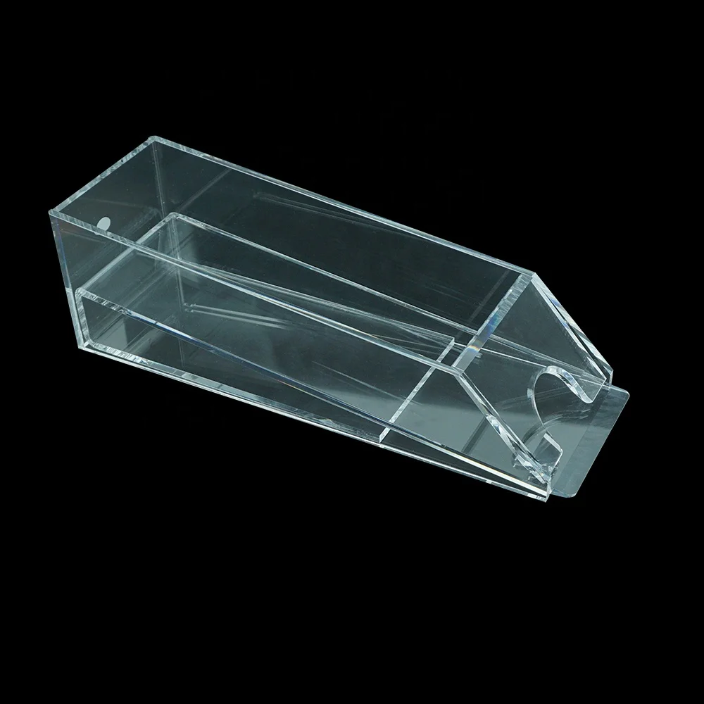 Hot selling casino accessory playing card transparent dealing shoe for blackjack holds 1-8 decks of poker cards