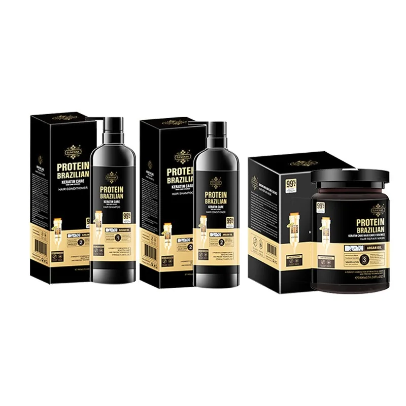 Hot Selling Fashion Keratin Hair Care Set Cream Form Nourishing Herbal Fragrance Soft Dense Fluffy Hair Care Set for Hair Care