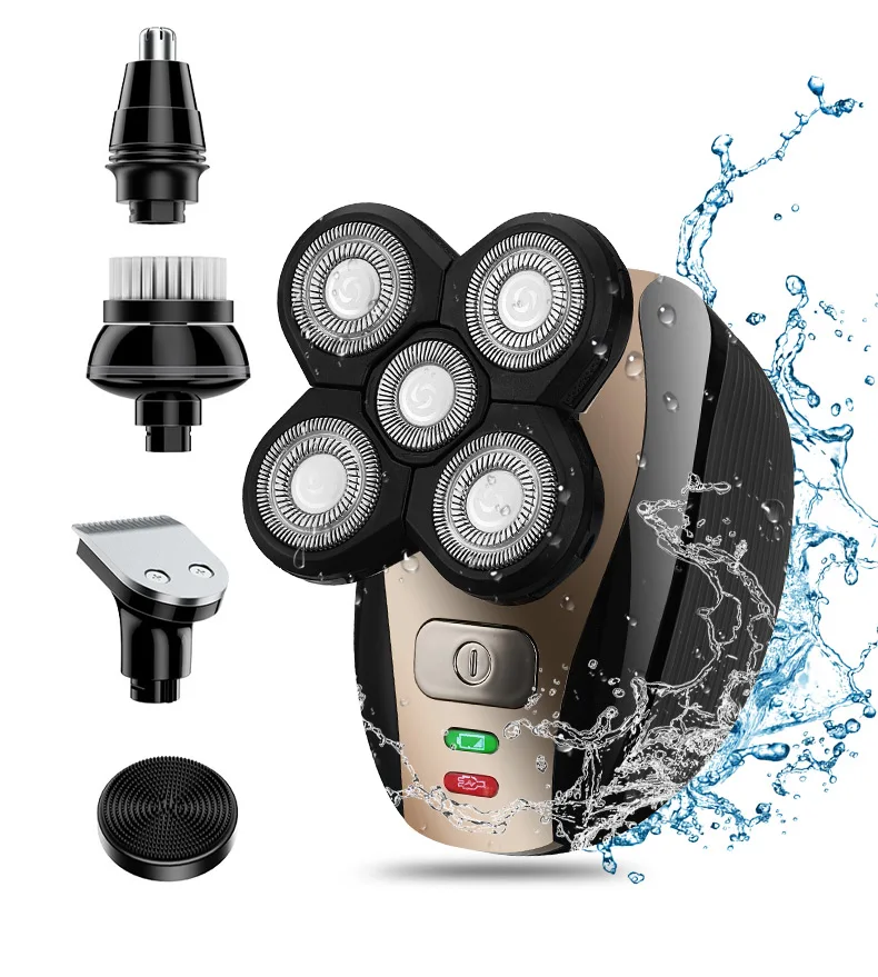 Electric 5 in 1 Multi Function Shaving Machine  for Men Bald Razor Nose Trimmer Waterproof Shaver
