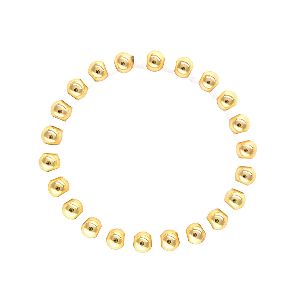 Wholesale Fashion Jewellery Bohemia Style Handmade Rice 4mm polymer clay Bracelet Bangles 18K gold bracelet