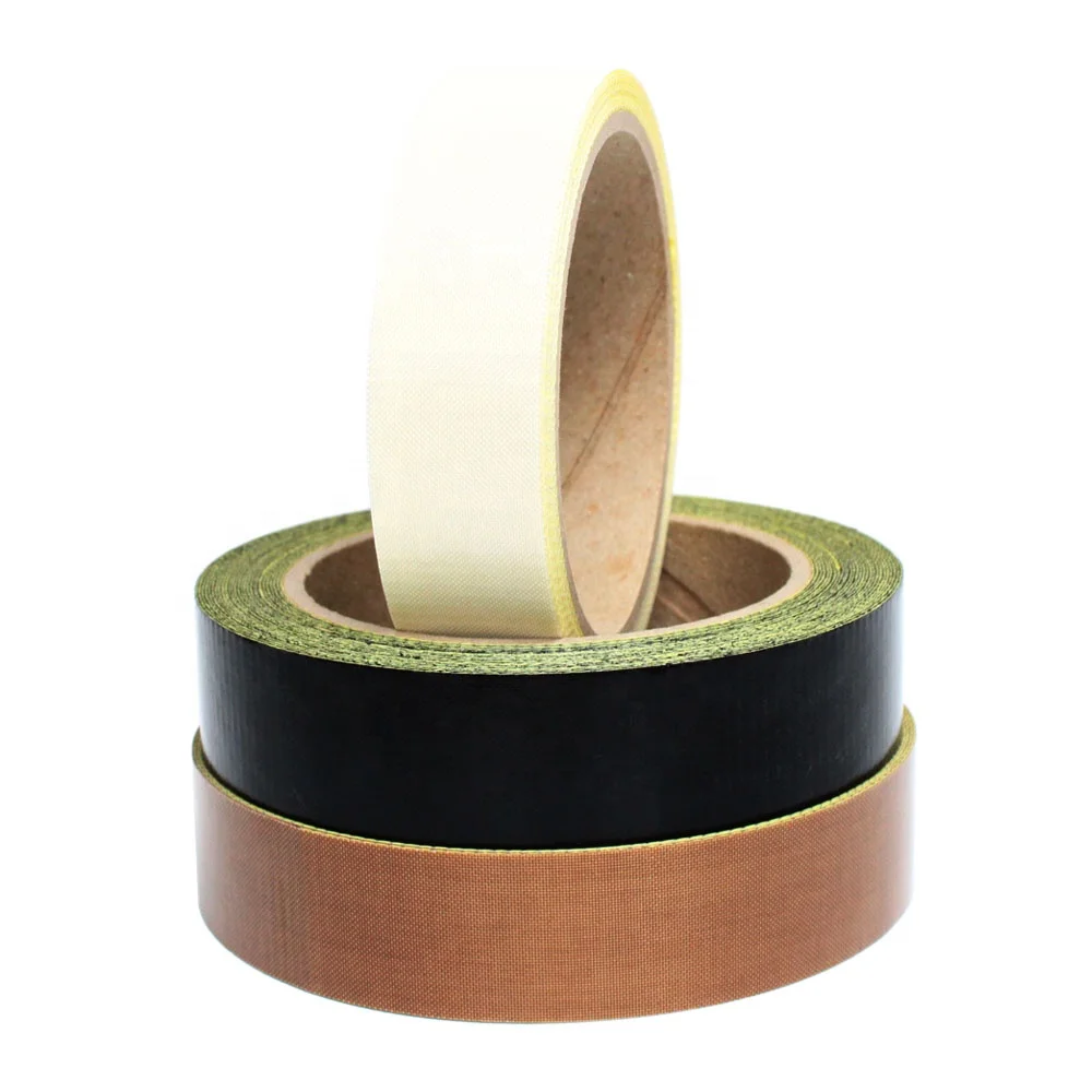 2- Linered Heat Resistant Anti Sticky PTFE Coated Fiberglass Glass Cloth Silicone Glue Self Adhesive Tape With Release Liner