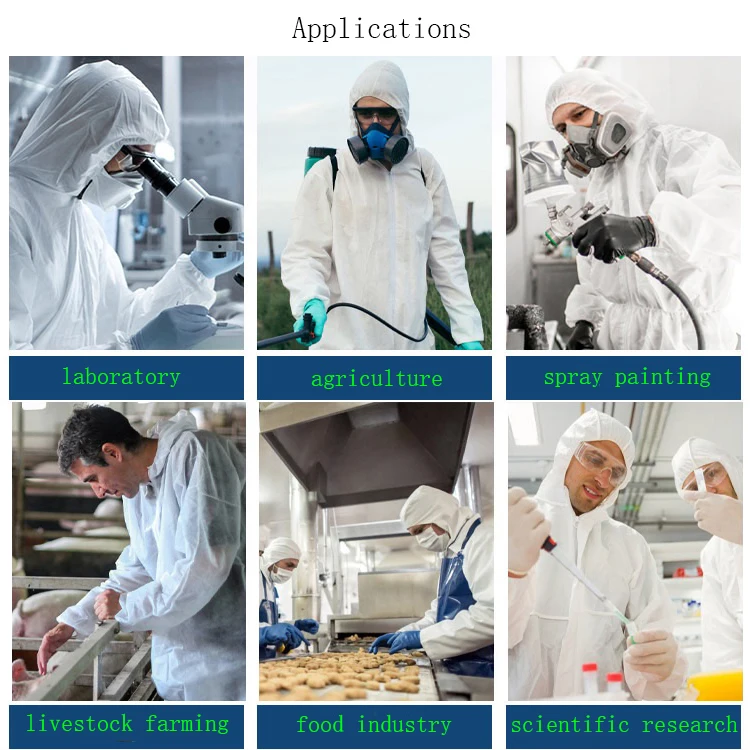 Hot Sales Customized Disposable 40g Blue PP Dustproof Nonwoven Clothes Coverall