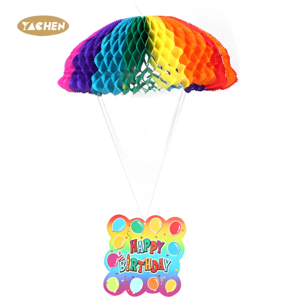 YACHEN Colorful Handmade Rainbow Honeycomb Balls Paper Lanterns Paper Fans for Kids Birthday Party Decoration Supplies