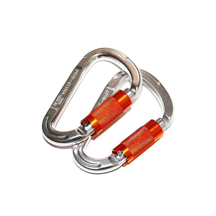 Auto-lock alloy carabiner 25KN D-shape climbing carabiner