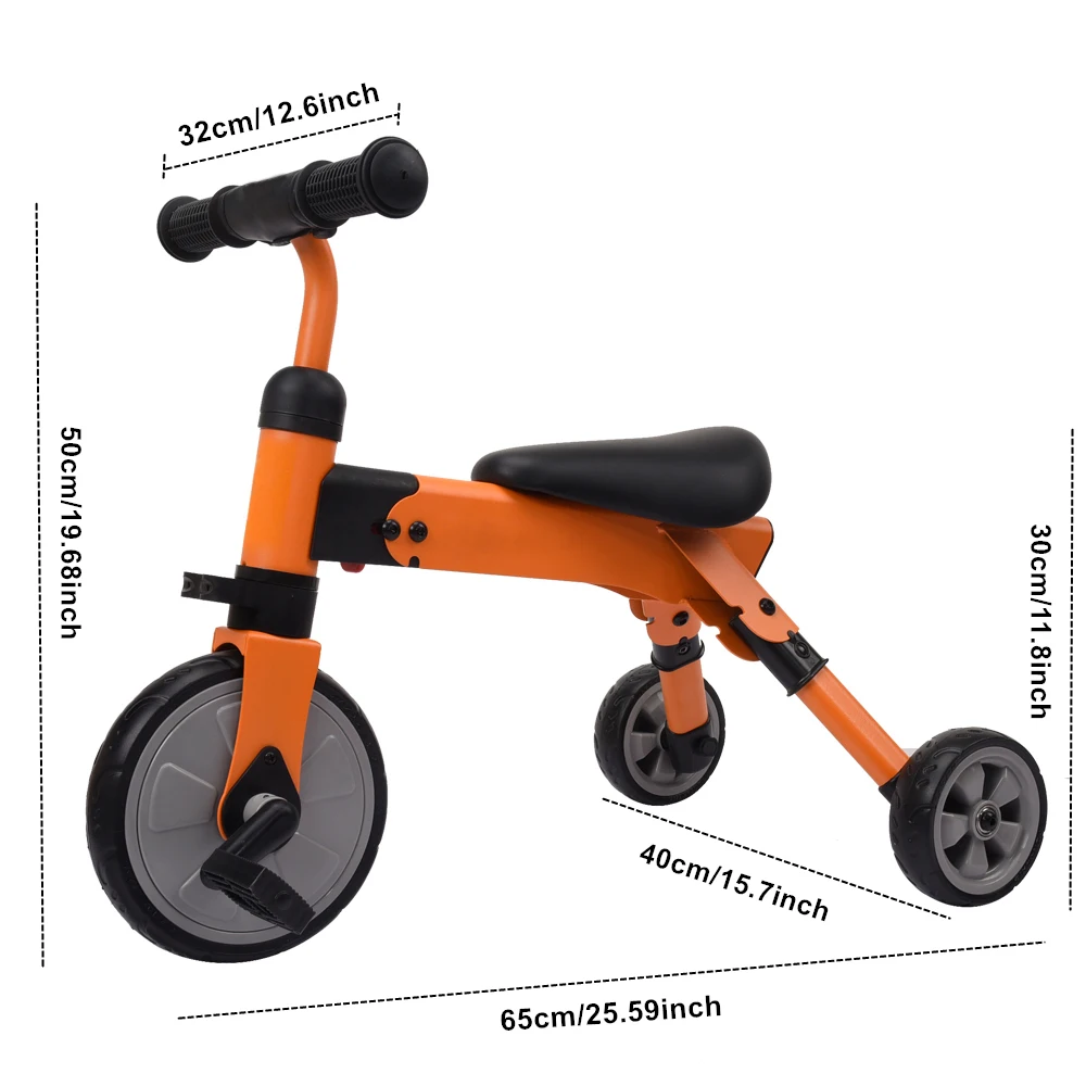 Korimefa wholesale CE approved  Baby tricycle car Balance Toys easy  2 in 1 folding tricycle