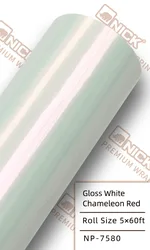 Factory Supply  Premium Car Wrapping Film TPU Car Wrap Vinyl Car Change Body Color Self Adhesive Gloss White Chameleon Red