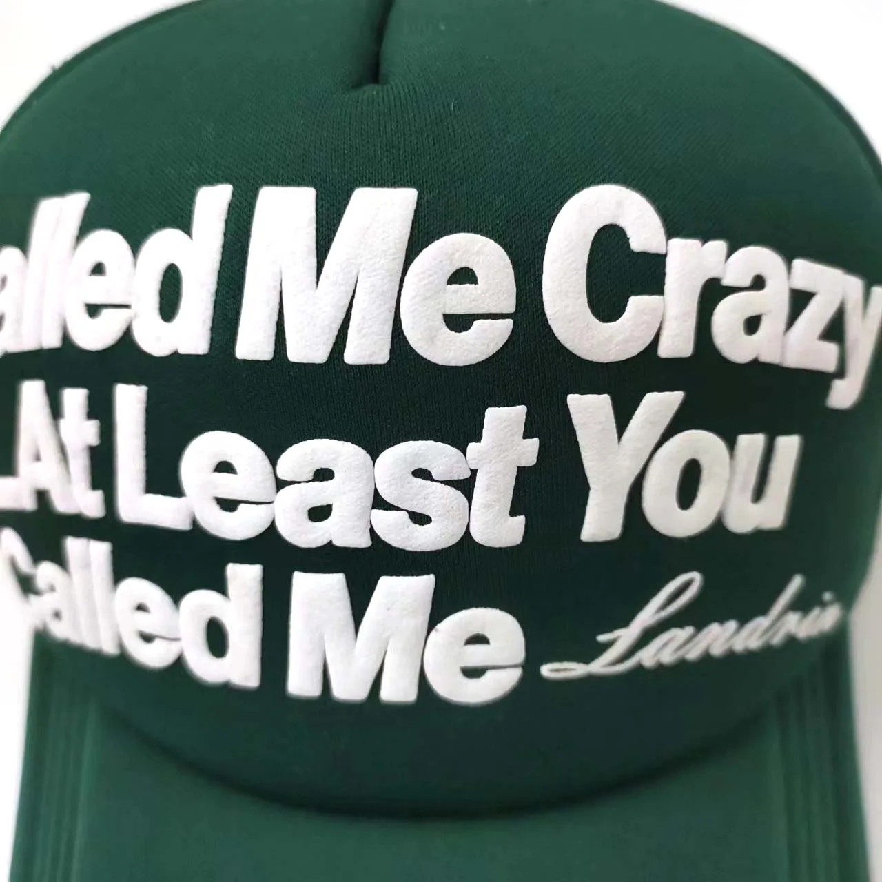 High Quality 3D Puff Print Custom Trucker Hat White Letters Logo Personalized Puff Hats Custom Puff Printing Trucker Hat
