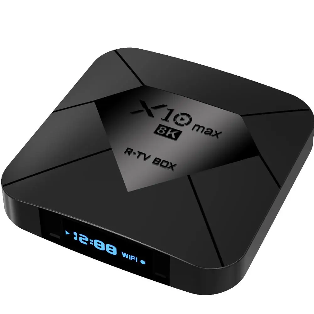 Cheapest S905x3 x10 max 4GB 32GB 2.4g 5g dual wifi android 9.0 satellite TV receiver r-tv box x10 max