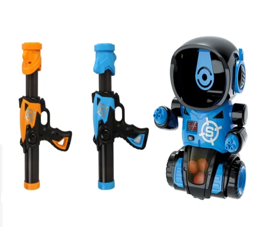 DF 2020 air toy gun shooting game Funny EVA soft ball gun Receiving ball robot toy for kids target toy with robot for boys