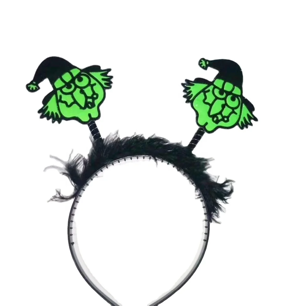Halloween Party Cosplay Witch Headband Pumpkin Hat Headband Spider Bat Headband with feather