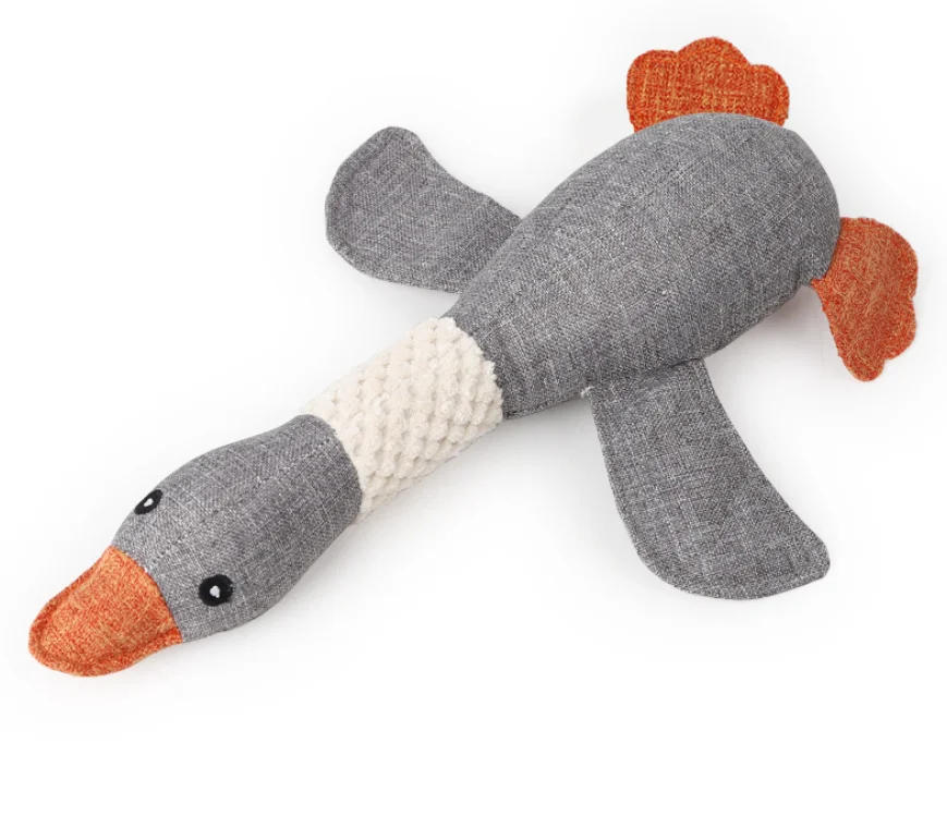 C&C Dog Chew Toys Pet Wild Goose Stuffed Plush Puppy Squeaky Dog Toy for Small and Medium Dogs