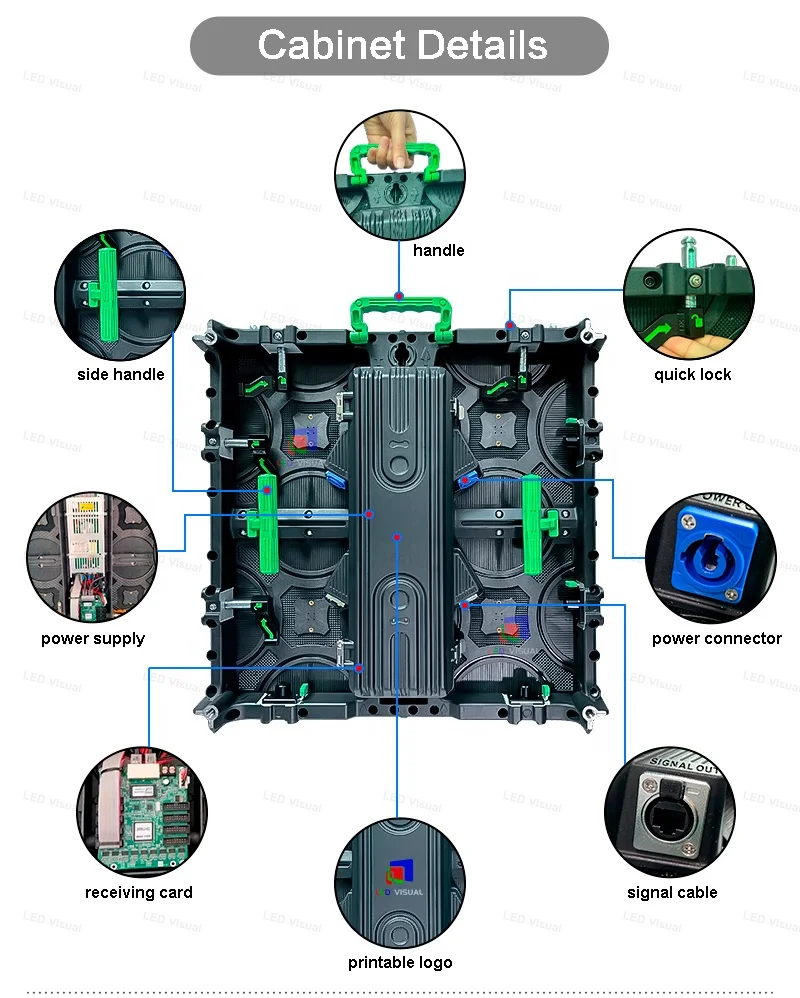 Full Color 3840HZ Rental Led Display High performance Indoor Outdoor 500x1000mm Die Cast Aluminum Led Video Wall Display Screen