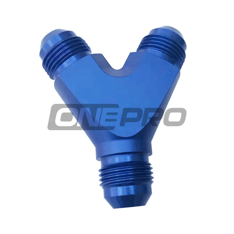 Aluminum Fuel Oil Fitting 3-Way Coupling AN8 Inlet -8 AN Outlet Male Flare Y Block Adapter