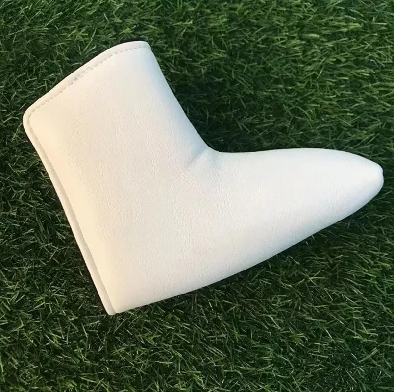Factory Price Golf Headcover Customized Embroidery Logo White PU Golf Putter Cover OEM Blade Golf Putter Head covers