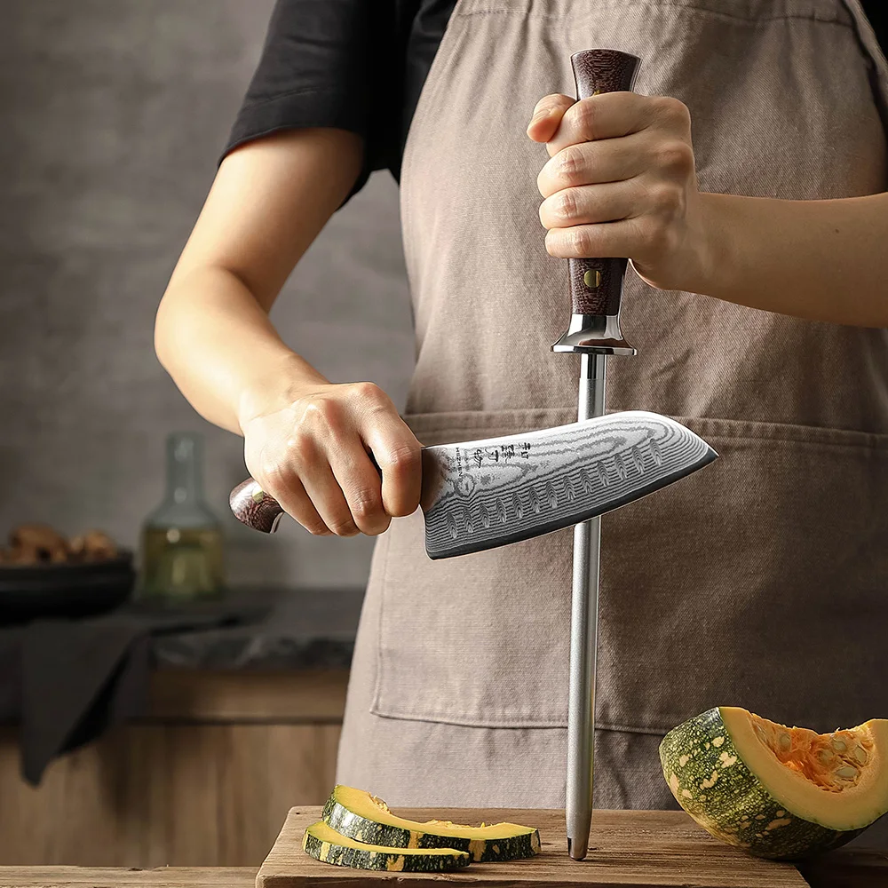 New Micarta Handle Sharpener Rod Knife Blade Sharpening Honing Steel