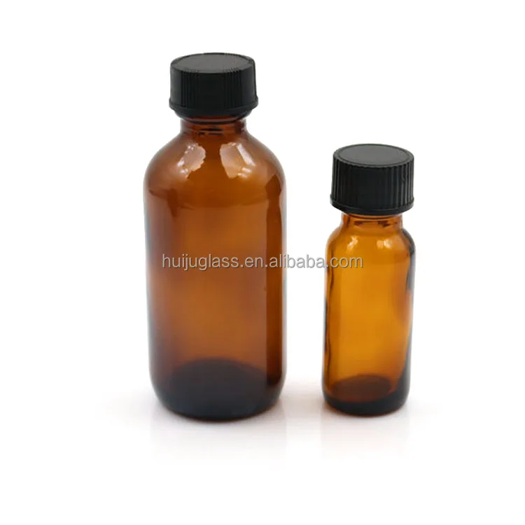 250ml 60ml 120ml 30ml 15ml round amber boston glass storage bottle