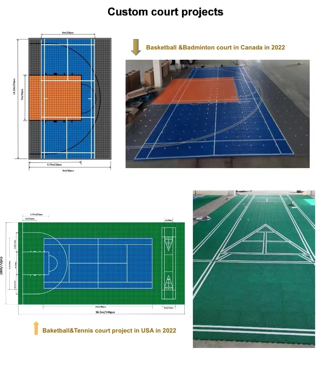 pp interlocking surface / tiles / carpet / deck for outdoor volleyball court on asphalt concrete base