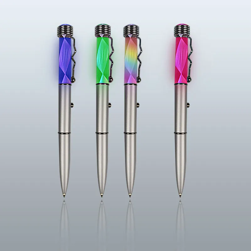  Освещенный кончик ручки металлическая шариковая ручка с подсветкой черными чернилами Шариковая Ручка