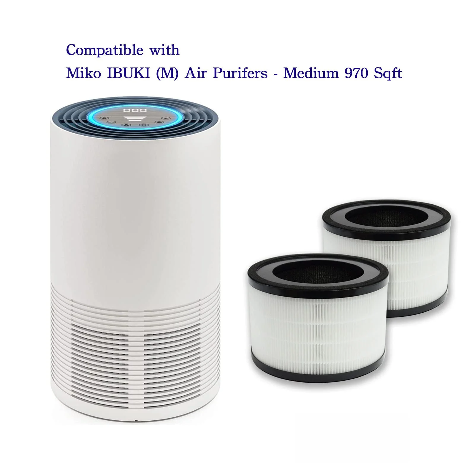 H13 3-Stage Filtration IBUKI M Replacement True HEPA Filters Compatible with Miko IBUKI M Air Purifier MAF-02