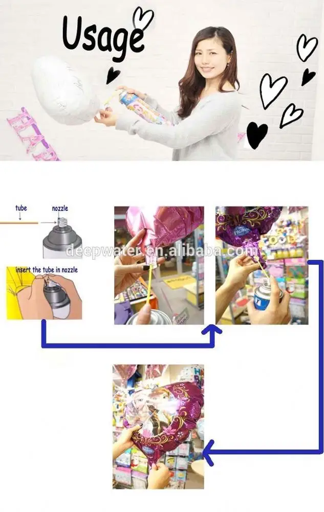 0.14L water capacity volume (14L helium gas) Portable steel helium gas tank / bottle for balloons filling