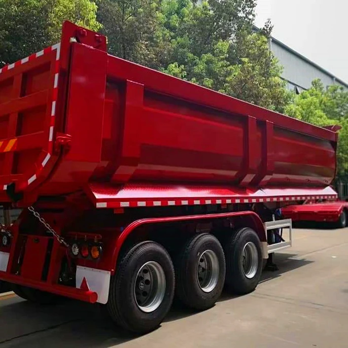 OYJD new 3axles with lifter  heavy duty U type dumper trailer use sand earth mock transport 38cbm 45cbm in construction on sale