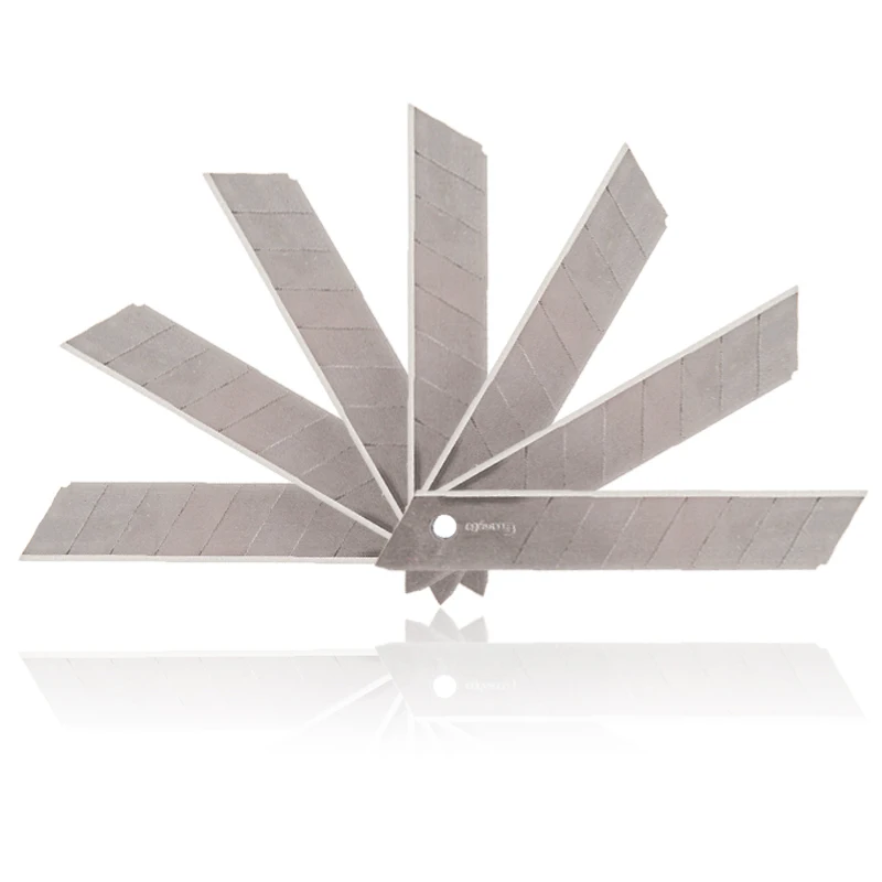 
10Pcs/Box Stationery 18mm Snap Off Blade 7 Segment Retractable Cutter Stainless Steel Utility Knife Blade 