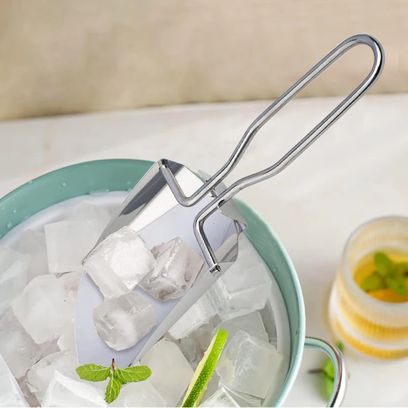 Foldable Stainless steel Ice Scoop Ice Shovel Stainless Steel Food Flour Candy Grain Bar Dry Ice Scoop Shovel